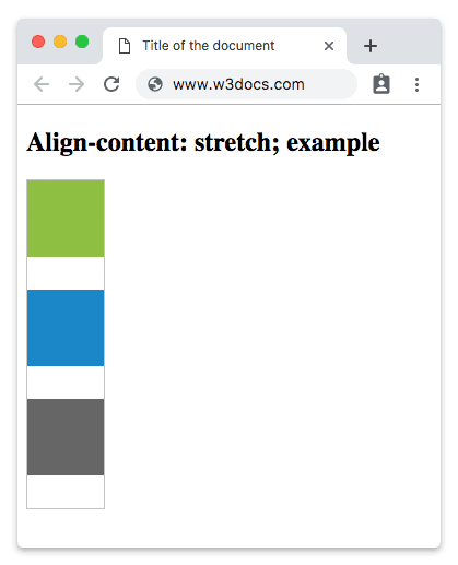 Propriété CSS align-content avec la valeur stretch