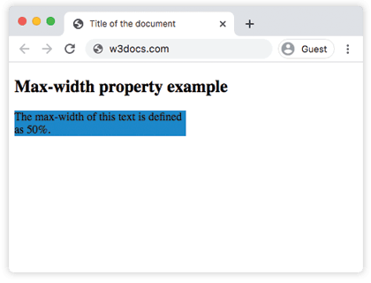 Propriété CSS max-width