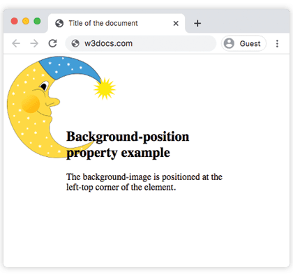 CSS background-position : image ancrée dans le coin supérieur gauche de l'élément