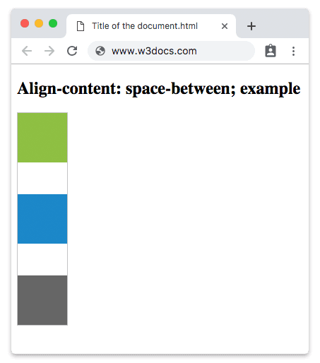 Propriété CSS align-content avec la valeur space-between