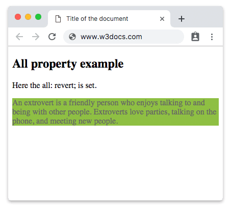 Propriété CSS all