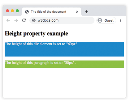 Propriété CSS height