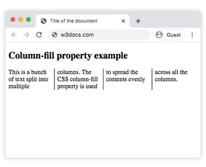 Exemple CSS column-fill balance