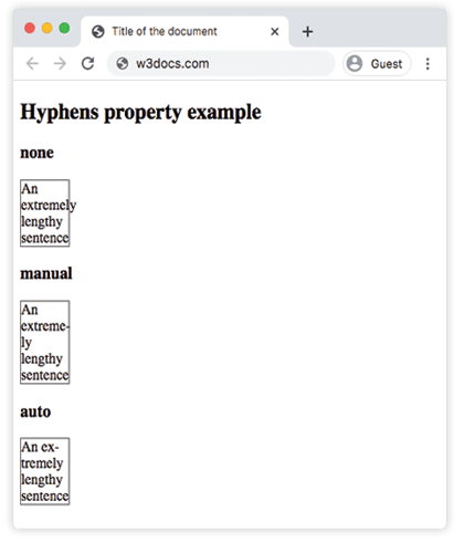 Propriété CSS hyphens