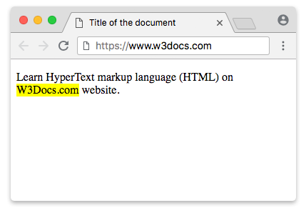 Exemple de la balise mark