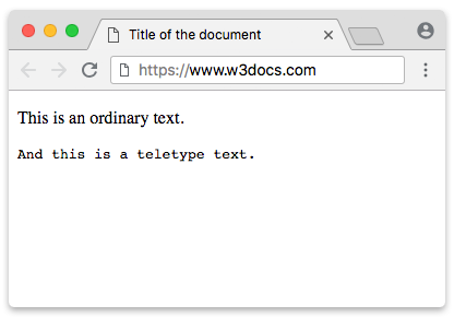 Exemple de balise tt