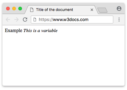 Exemple de balise var