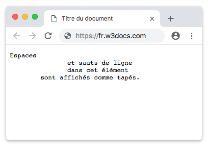 Espaces et sauts de ligne
