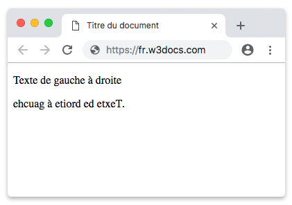 Texte de gauche à droite