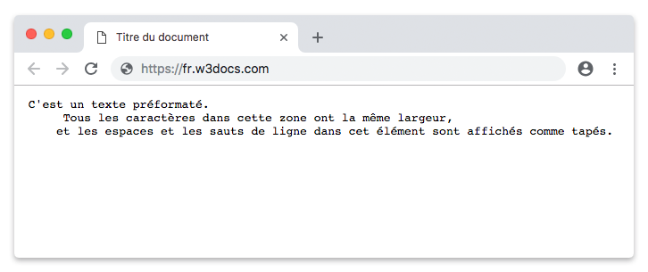 texte préformaté