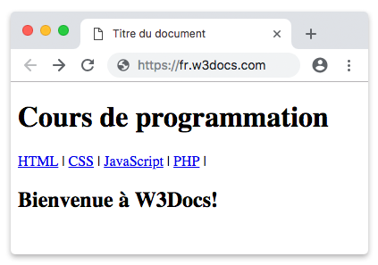 Bienvenue à W3Docs