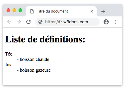 Liste de définitions