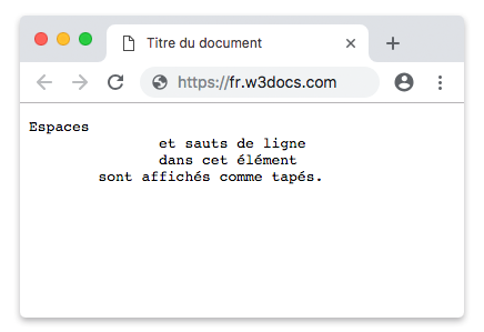 Espaces et sauts de ligne
