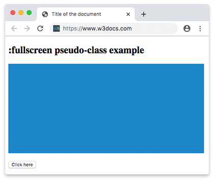 Exemple de la pseudo-classe CSS :fullscreen
