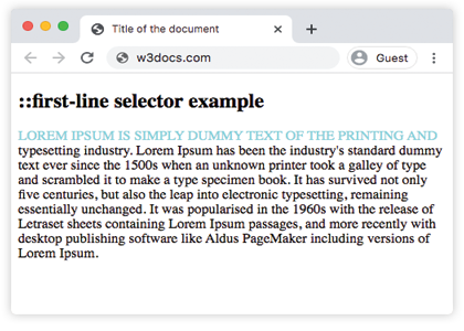 Propriété CSS ::first-line