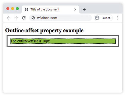 Liste des valeurs CSS outline-offset