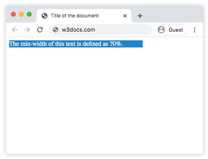 Propriété min-width CSS