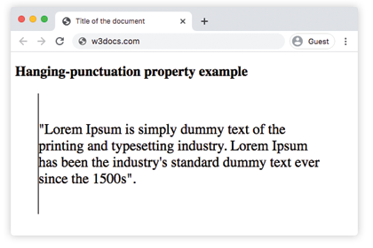 Propriété CSS hanging-punctuation